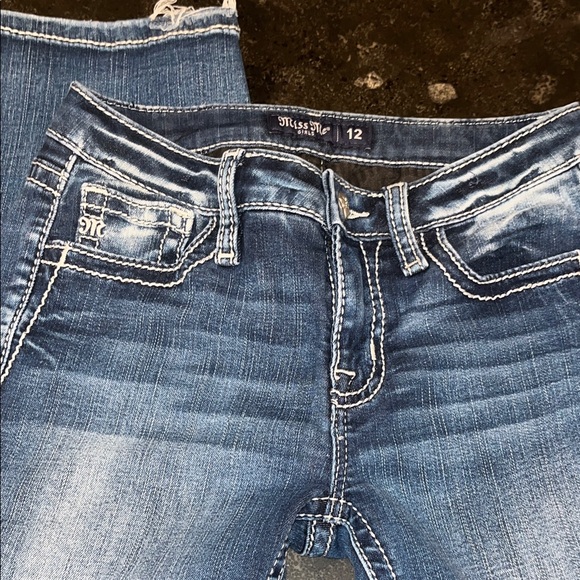 Miss Me Blue Boot Cut Jeans with Silver Embellishments - Picture 4 of 4